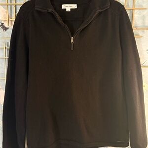 Calvin Klein Men’s Black Quarter-Zip Pullover Sweater